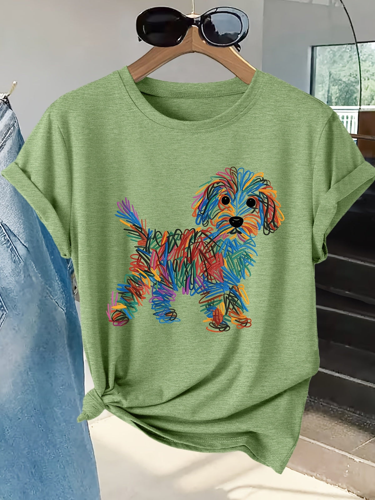 kora™ | Colourful Dog Print Tee