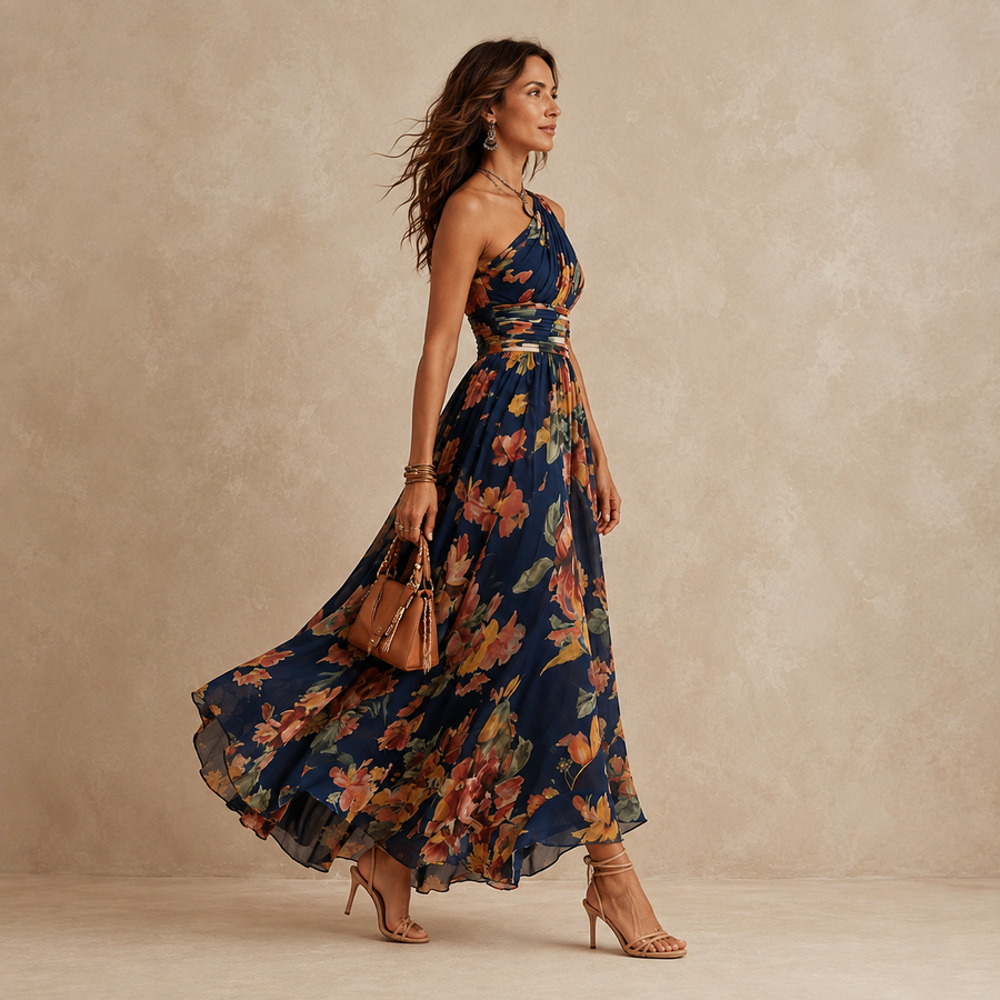 Elodie™ | One-Shoulder Floral Maxi