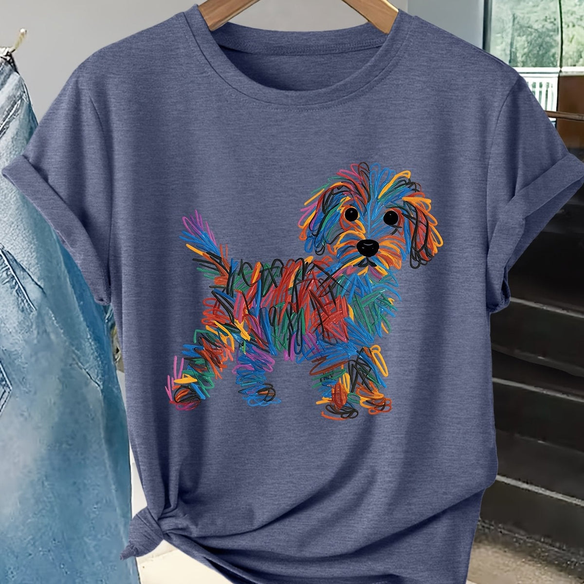 kora™ | Colourful Dog Print Tee