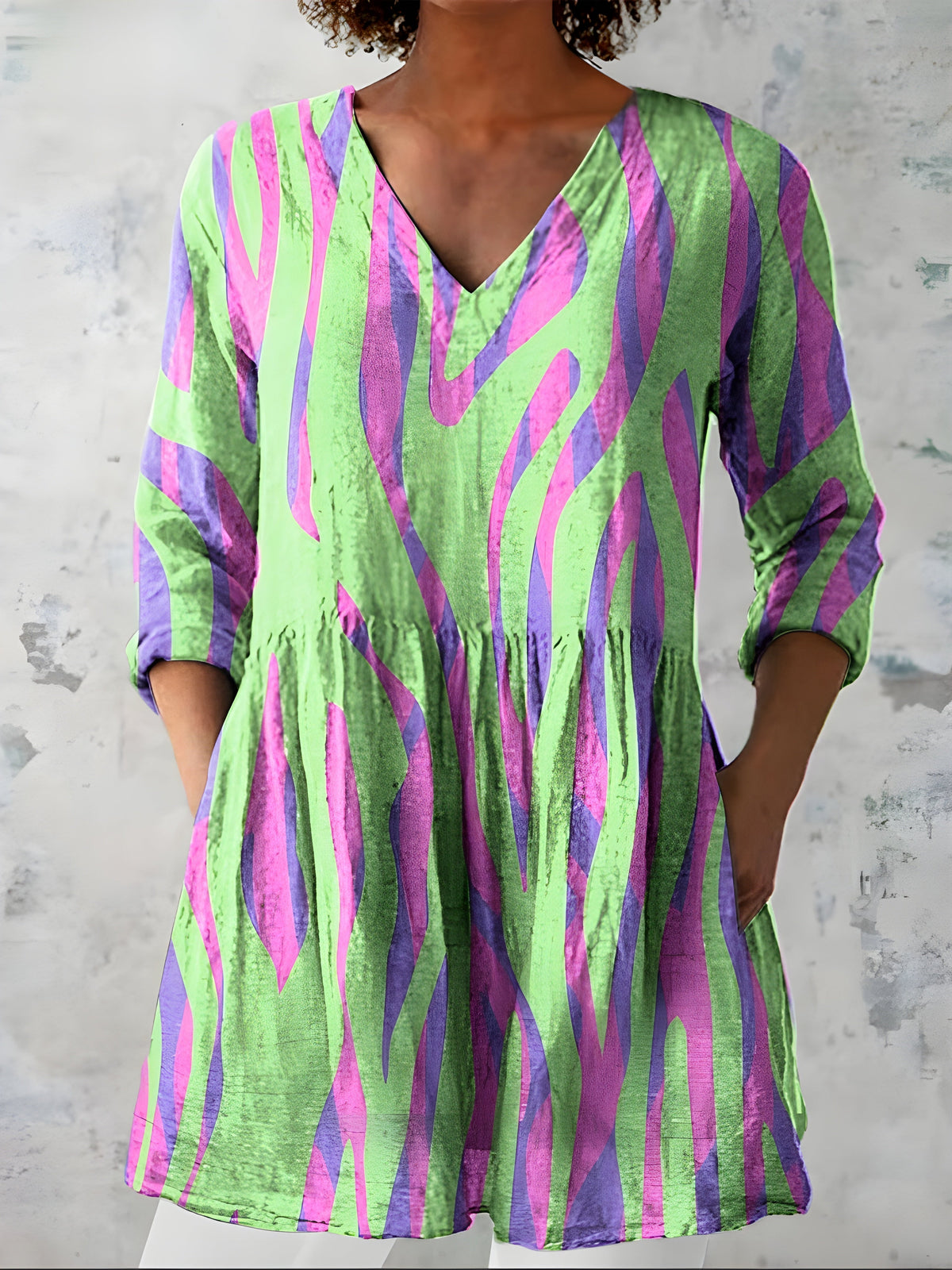 Dianne™ - Long Blouse with V-Neck