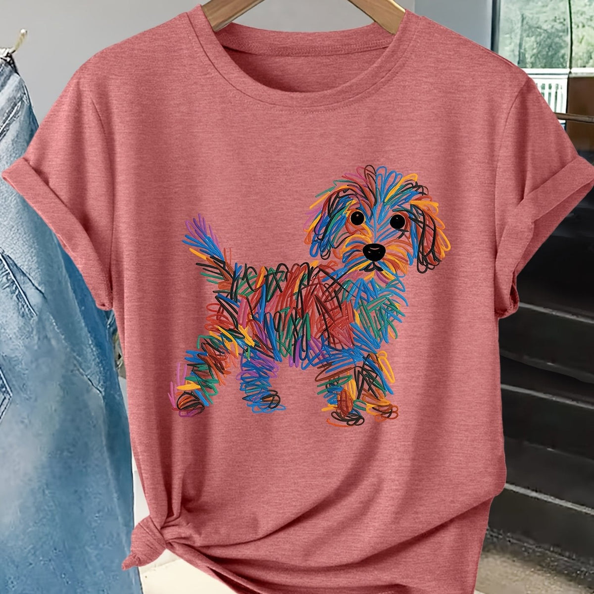kora™ | Colourful Dog Print Tee
