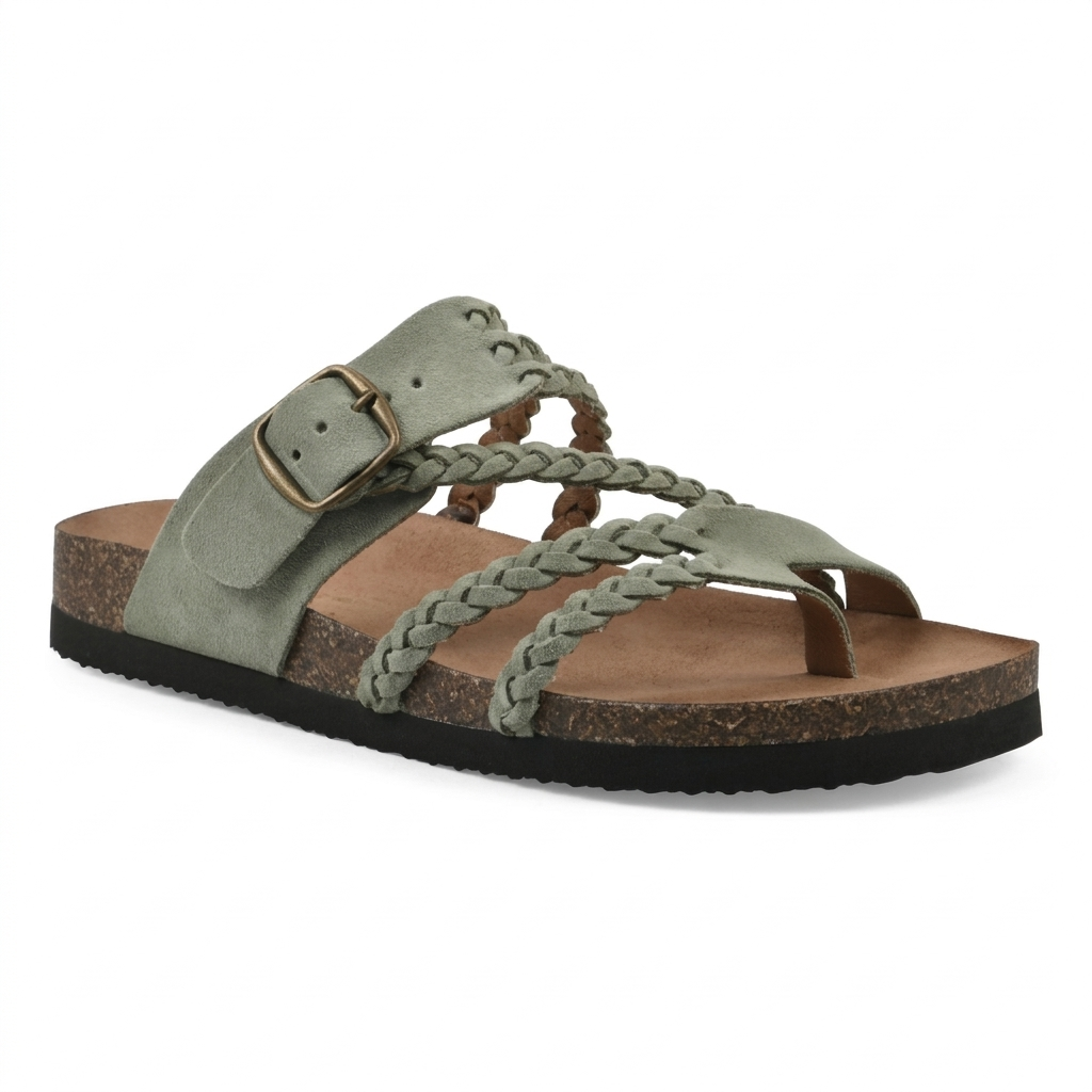 Freya™ - Braided Cork Orthopaedic Sandals - Single Buckle