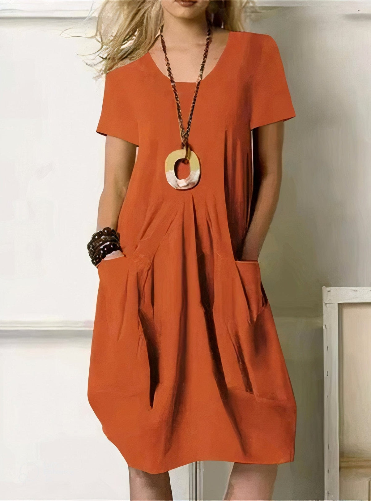 Fern™ - Casual Flow Cotton Dress with Pockets