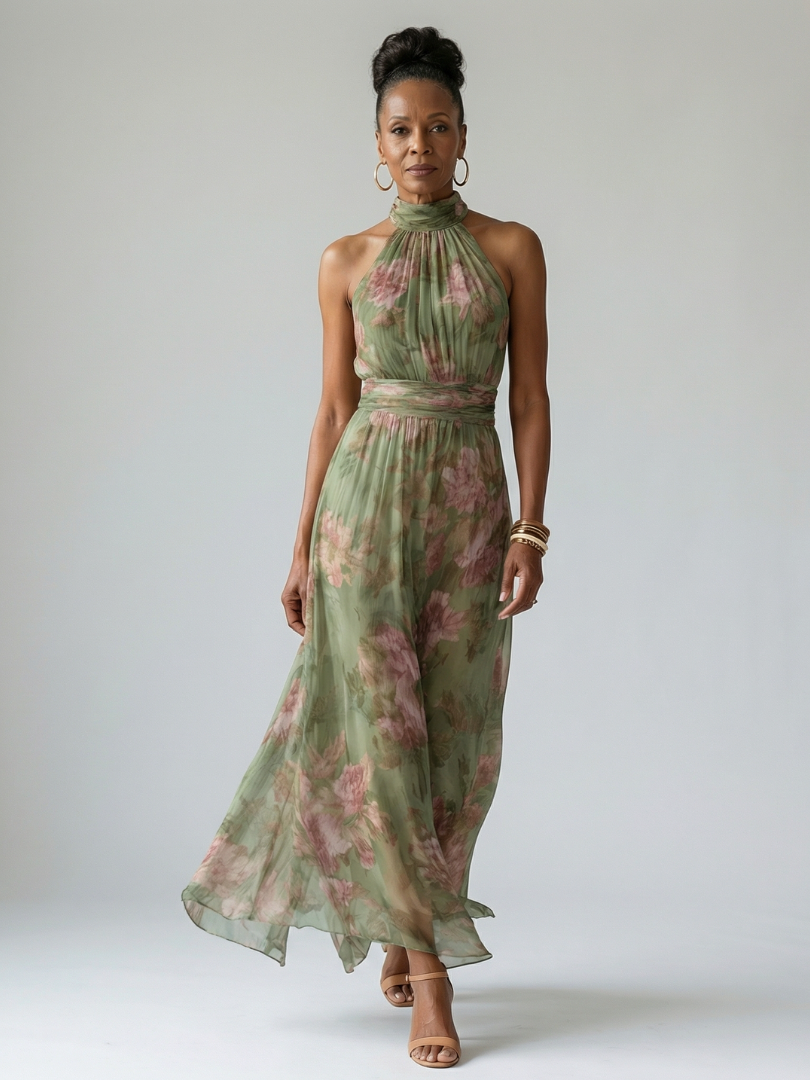 Scarlett™ - Gathered Halter Midi Dress