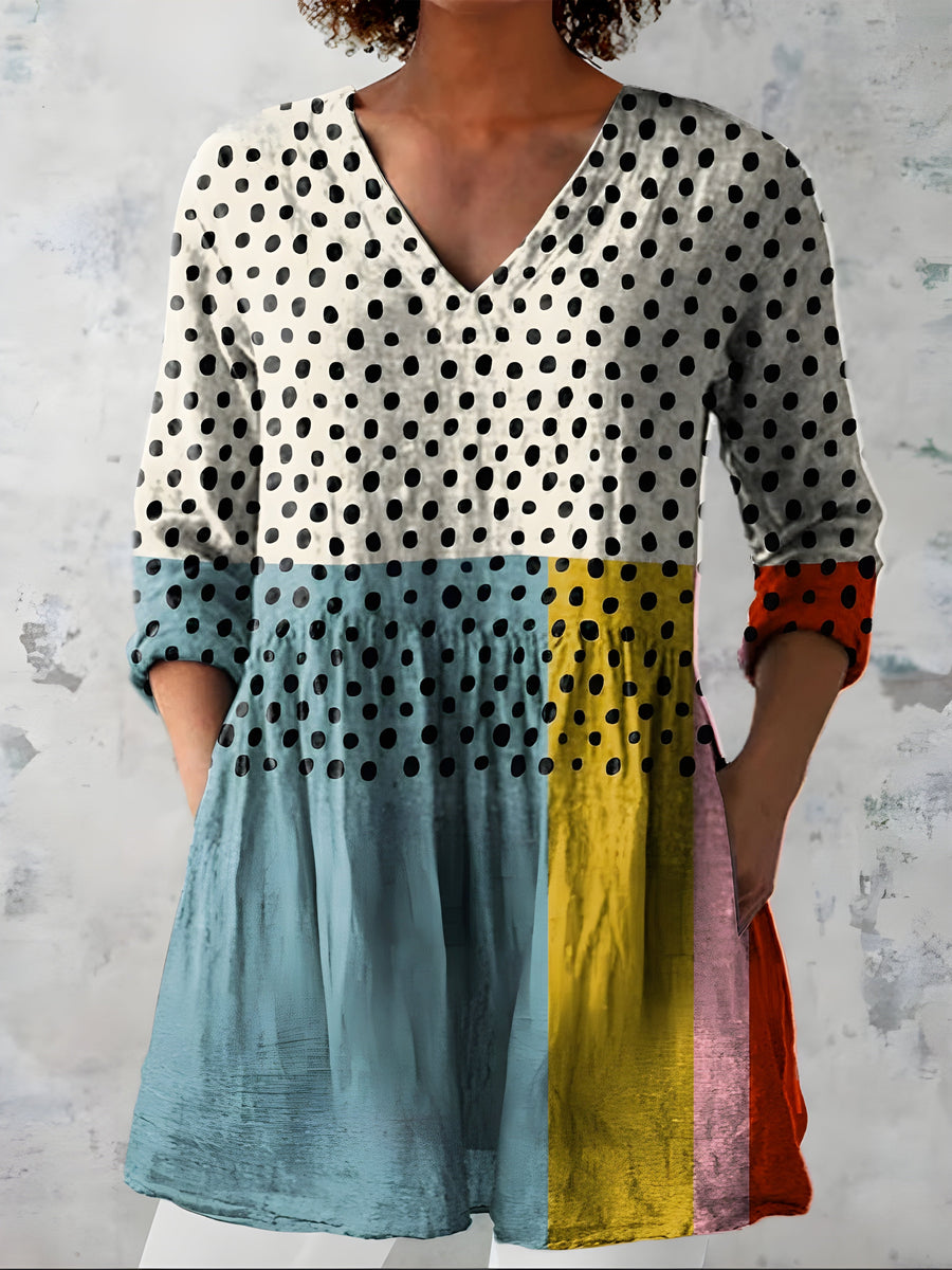Debbie™ - Long Blouse with V-Neck