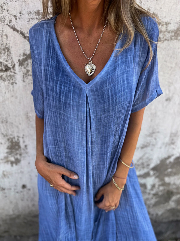 Nancy™ - Loose V-Neck Dress