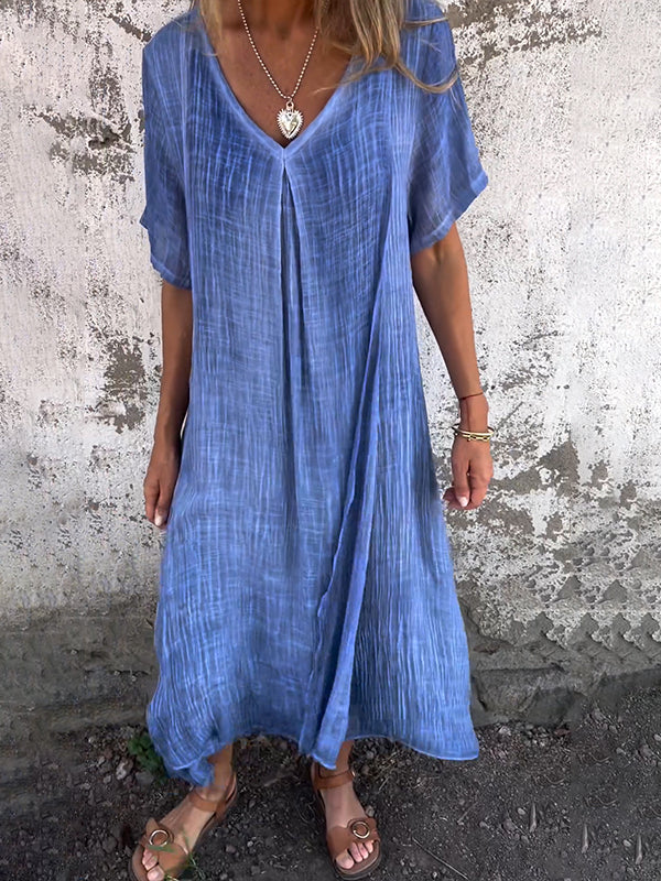 Nancy™ - Loose V-Neck Dress
