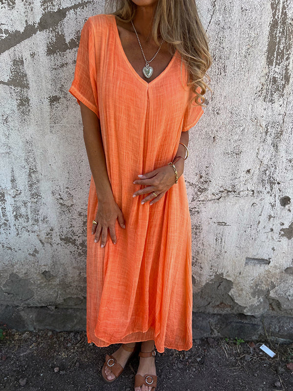 Nancy™ - Loose V-Neck Dress