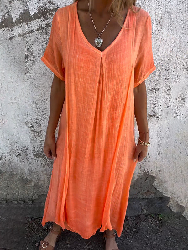 Nancy™ - Loose V-Neck Dress