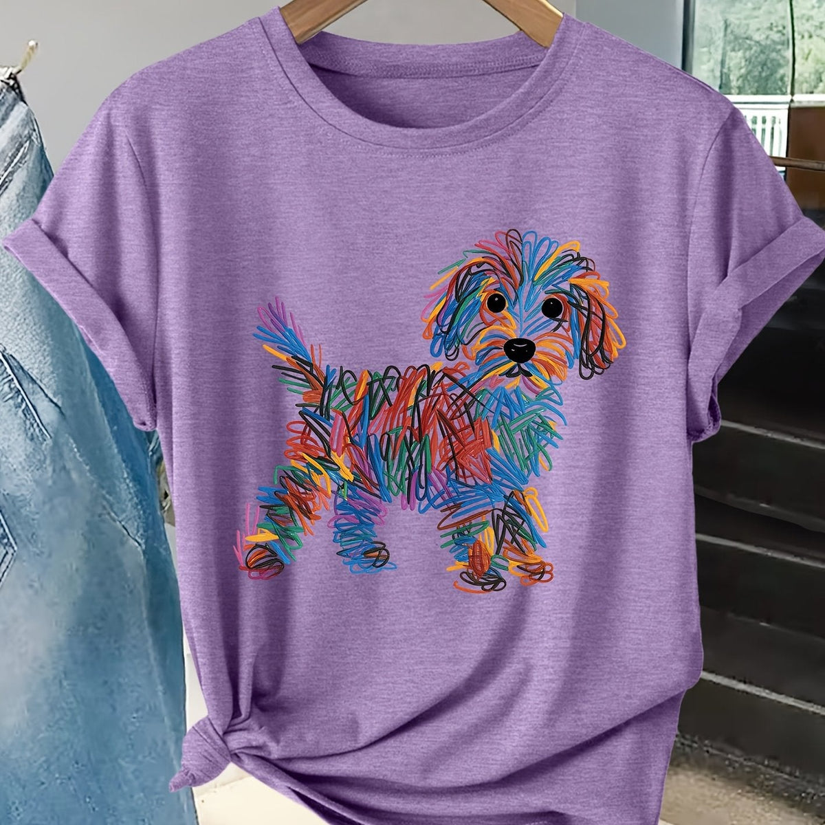kora™ | Colourful Dog Print Tee