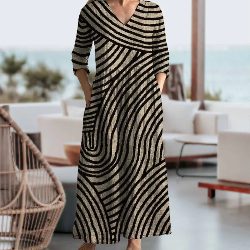 AYA™ | Vintage Striped Dress