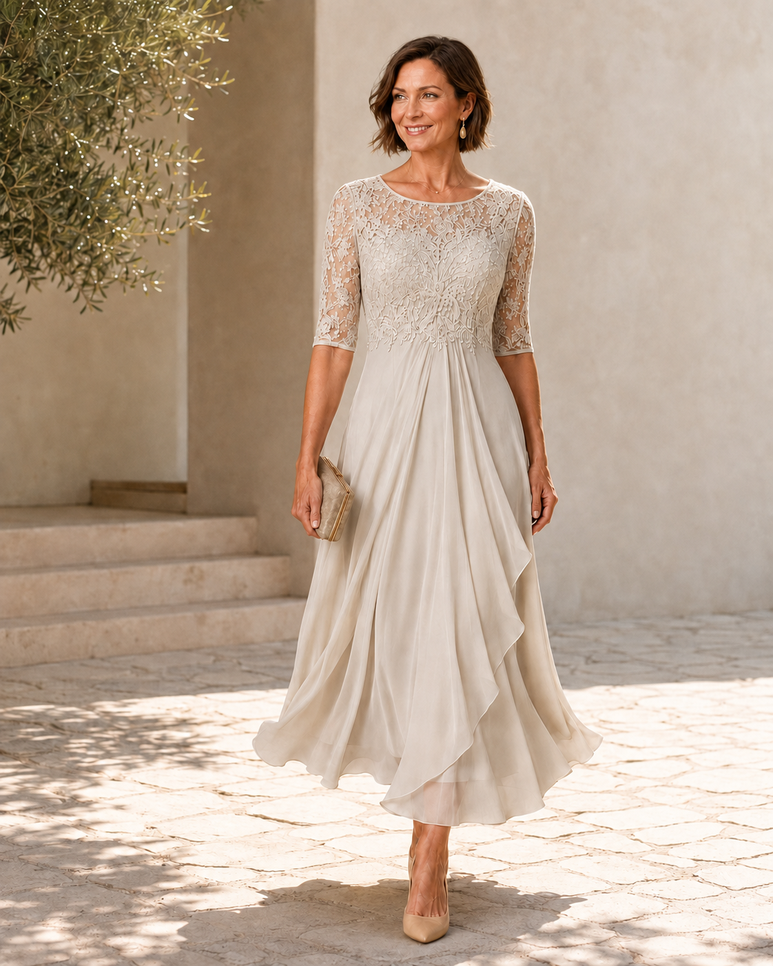 Amelia™ – The Flattering Lace Midi Dress