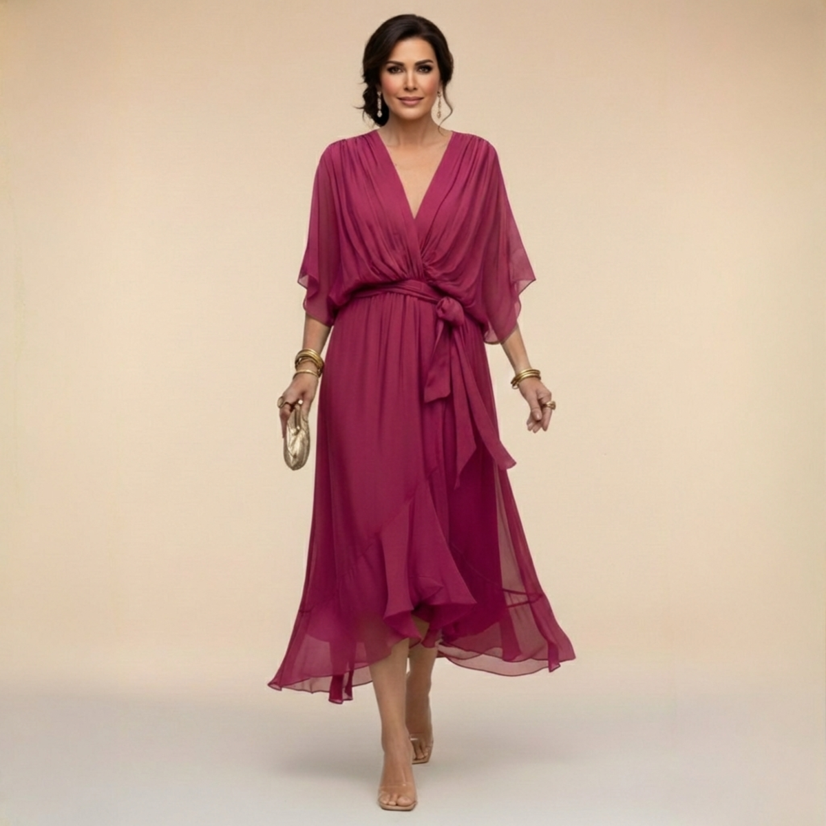 Phoebe™ - Elegant Wrap V-Neck Dress