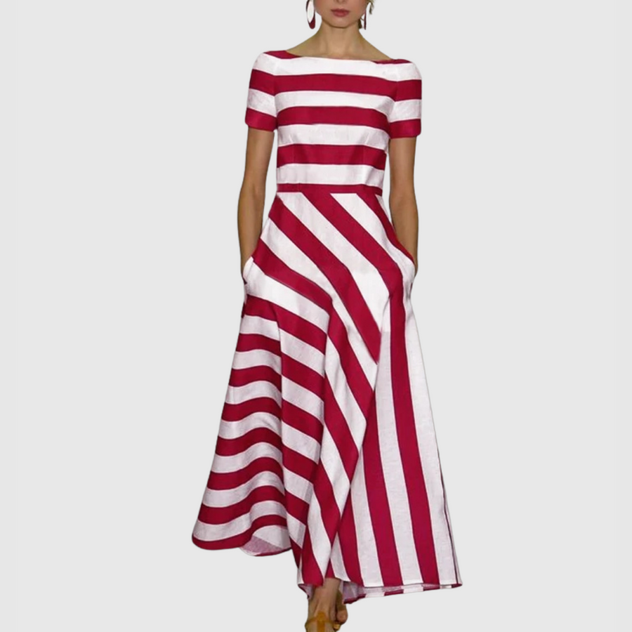 Kaylee™ - Striped Off-Shoulder Maxi Dress