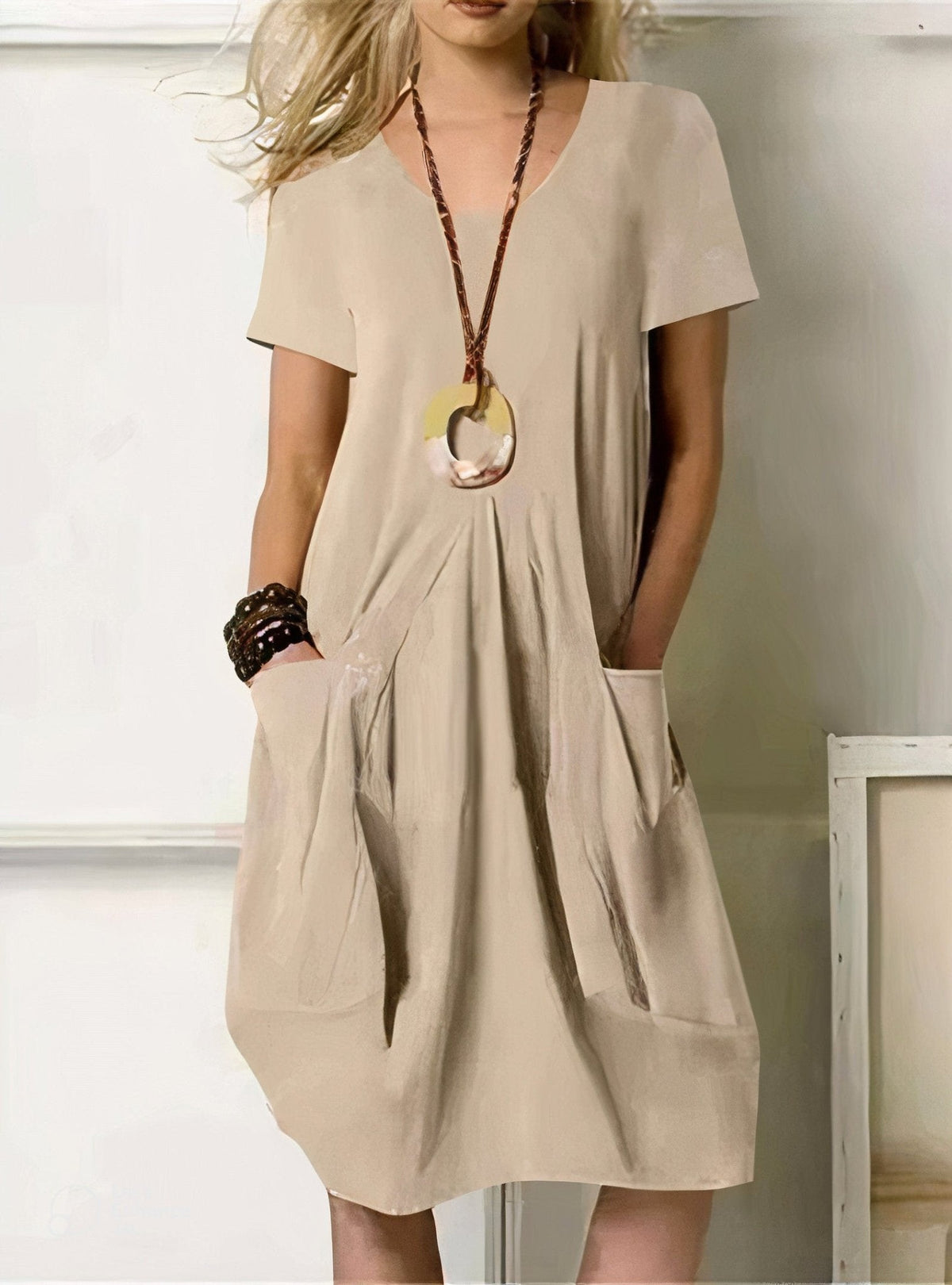 Fern™ - Casual Flow Cotton Dress with Pockets