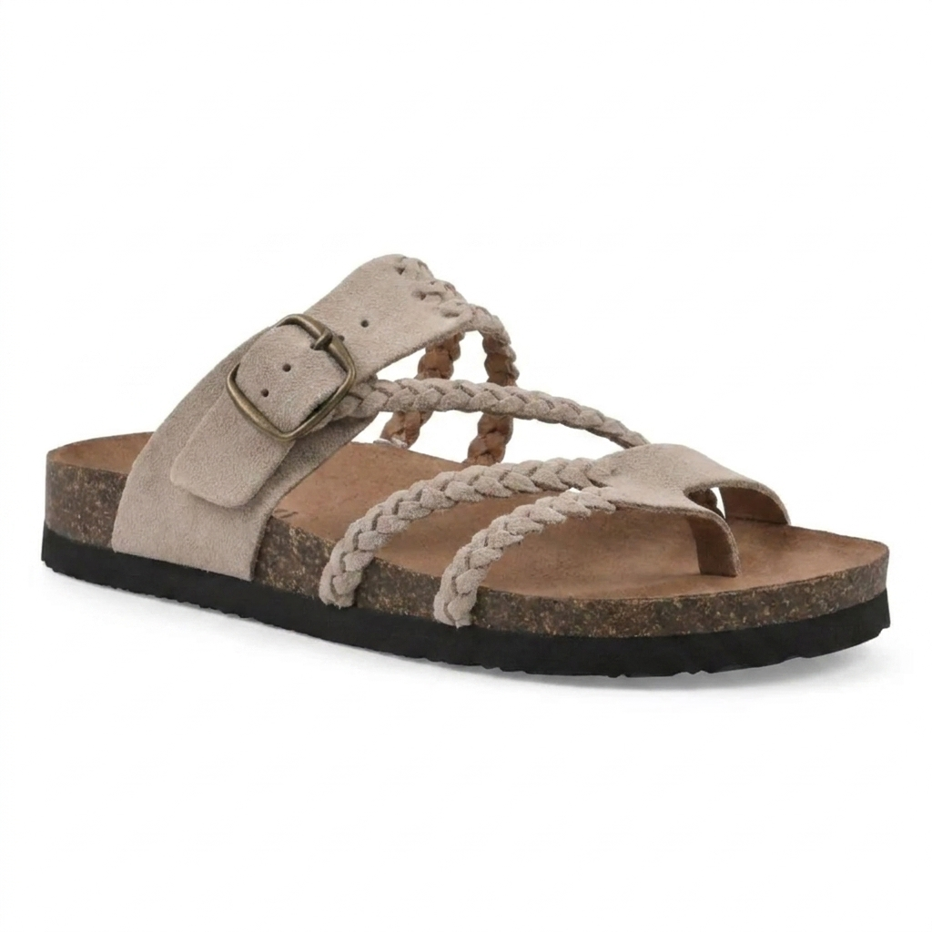Freya™ - Braided Cork Orthopaedic Sandals - Single Buckle