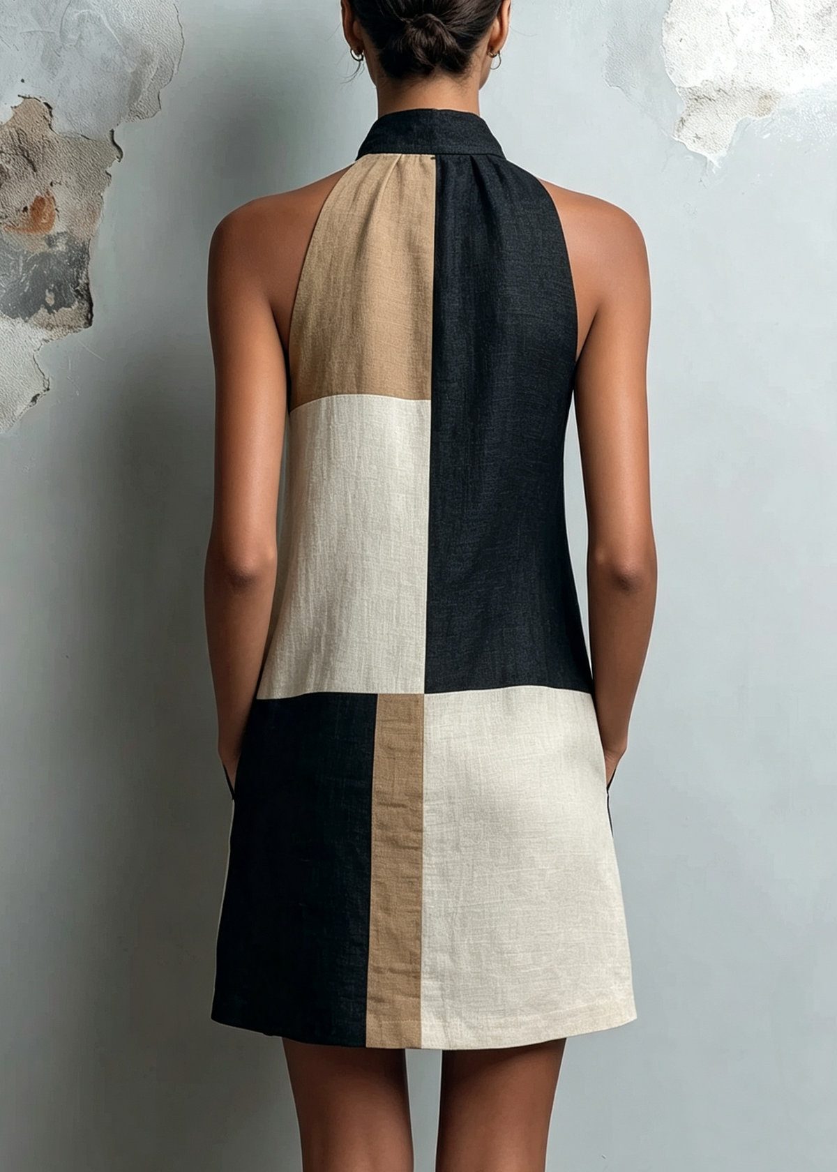 Charlotte™ | Colorblock Halter Mini Dress