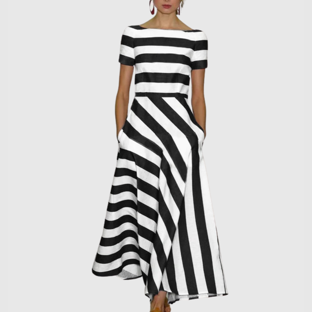 Kaylee™ - Striped Off-Shoulder Maxi Dress