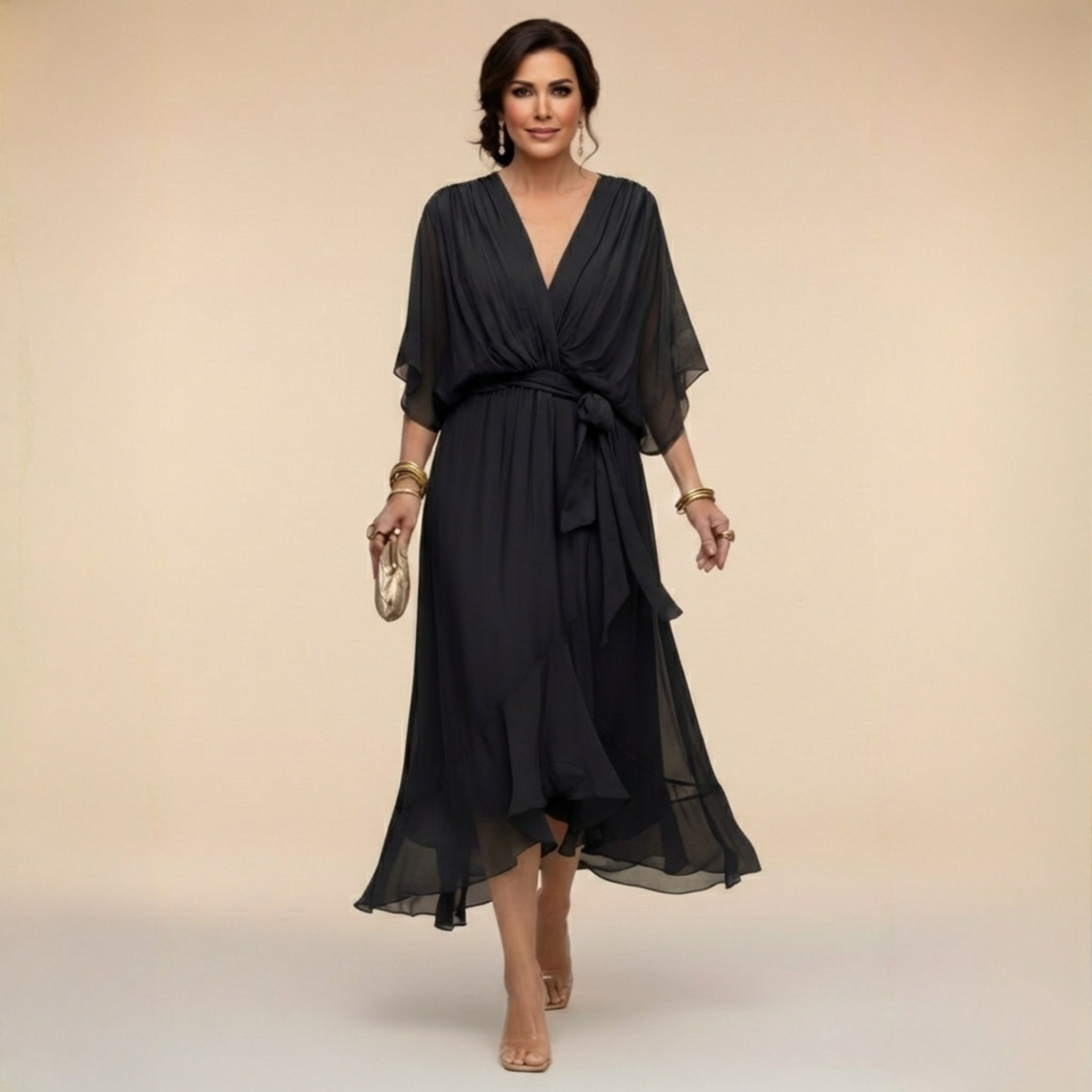Phoebe™ - Elegant Wrap V-Neck Dress