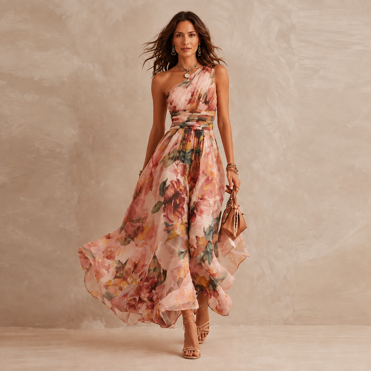 Elodie™ | One-Shoulder Floral Maxi