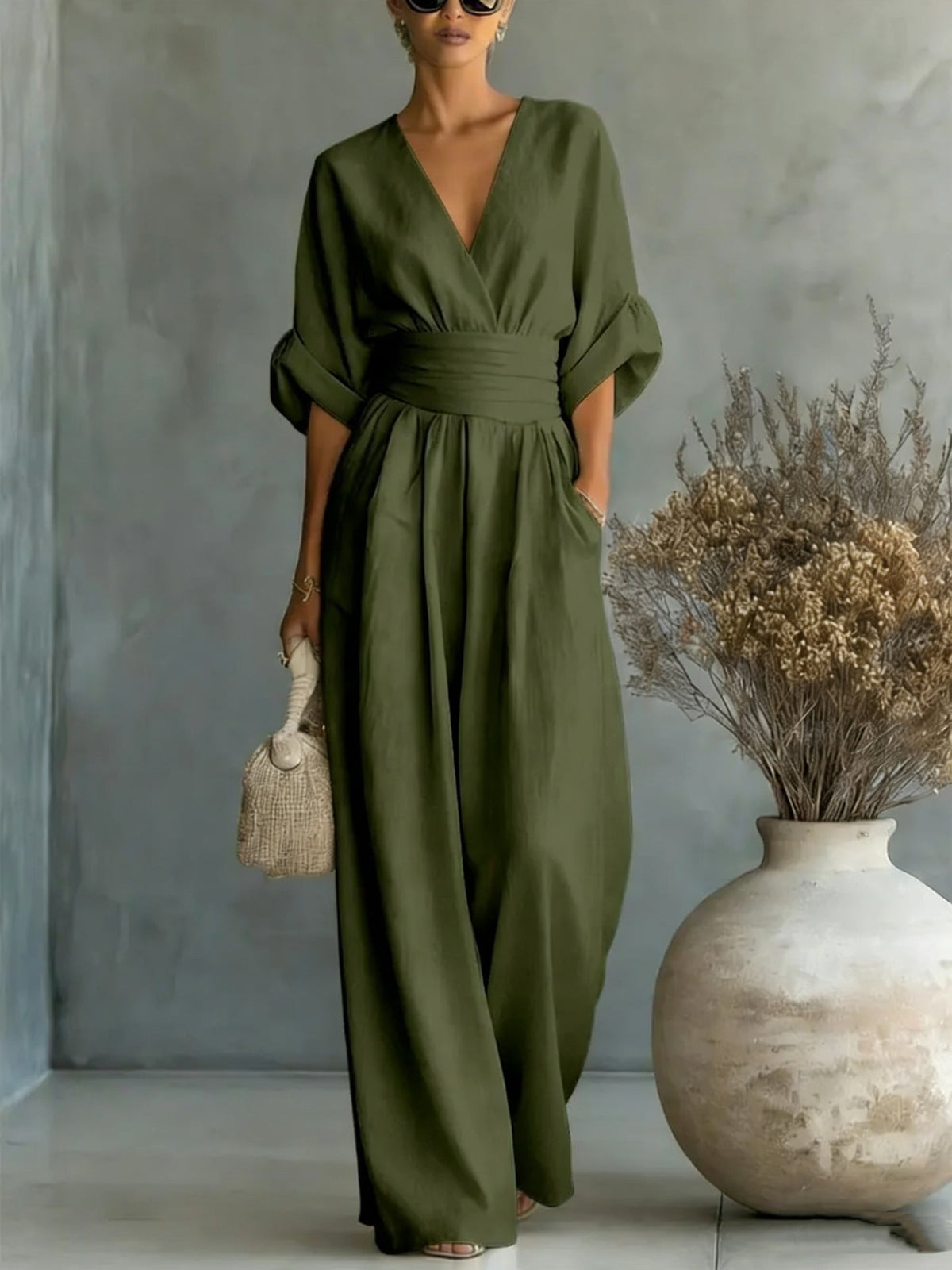 Emilia™ | Elegant Jumpsuit with V Neck