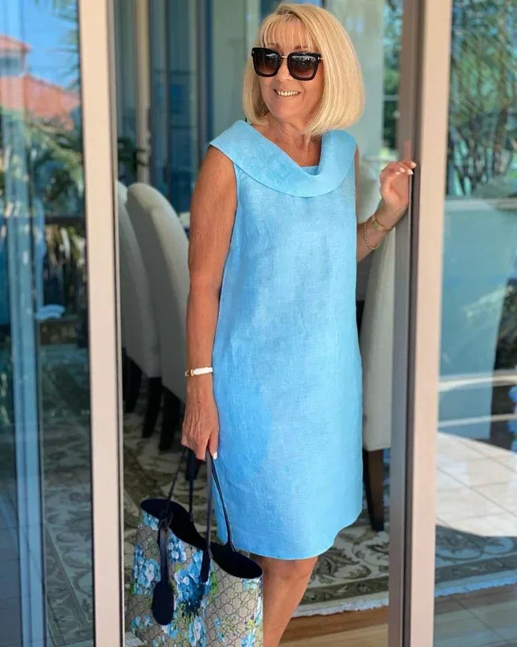 Polly™ - Sleeveless Shift Dress with Round Neck