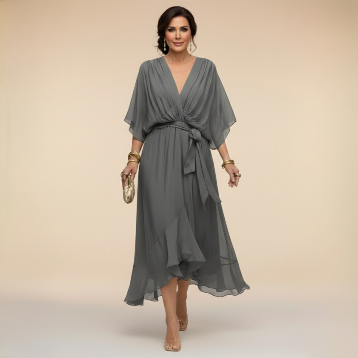 Phoebe™ - Elegant Wrap V-Neck Dress