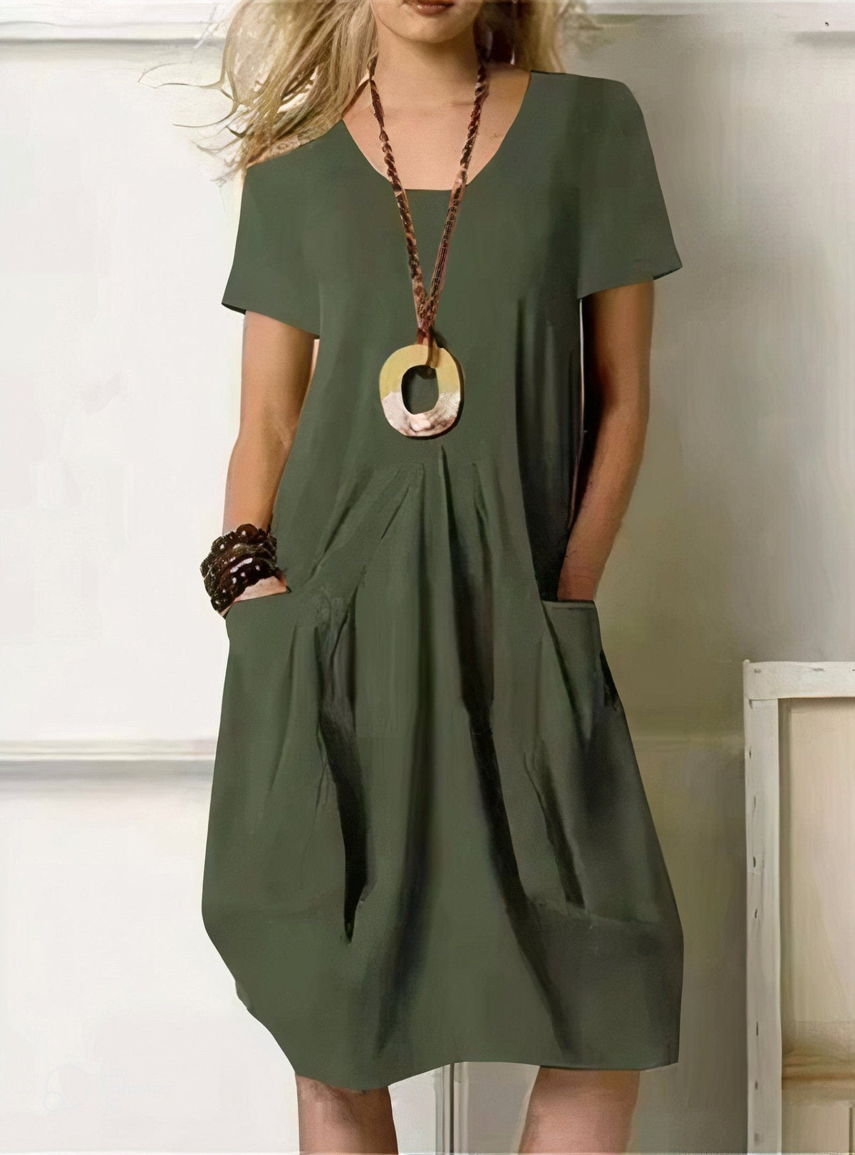 Fern™ - Casual Flow Cotton Dress with Pockets