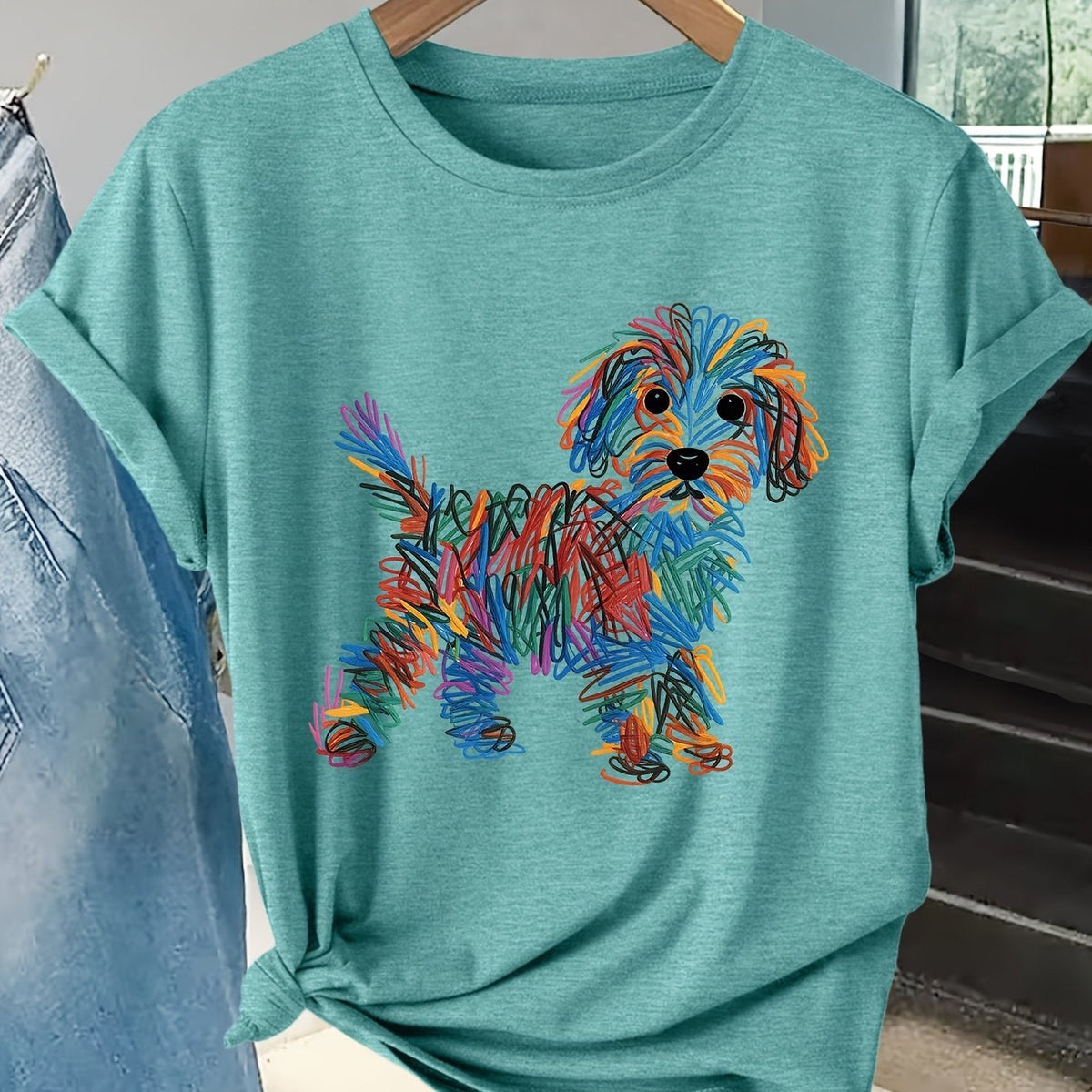 kora™ | Colourful Dog Print Tee