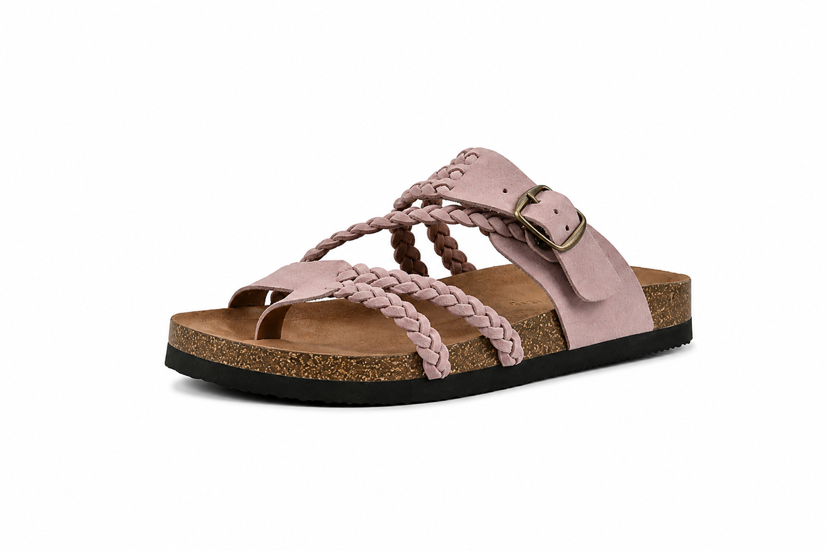 Freya™ - Braided Cork Orthopaedic Sandals - Single Buckle