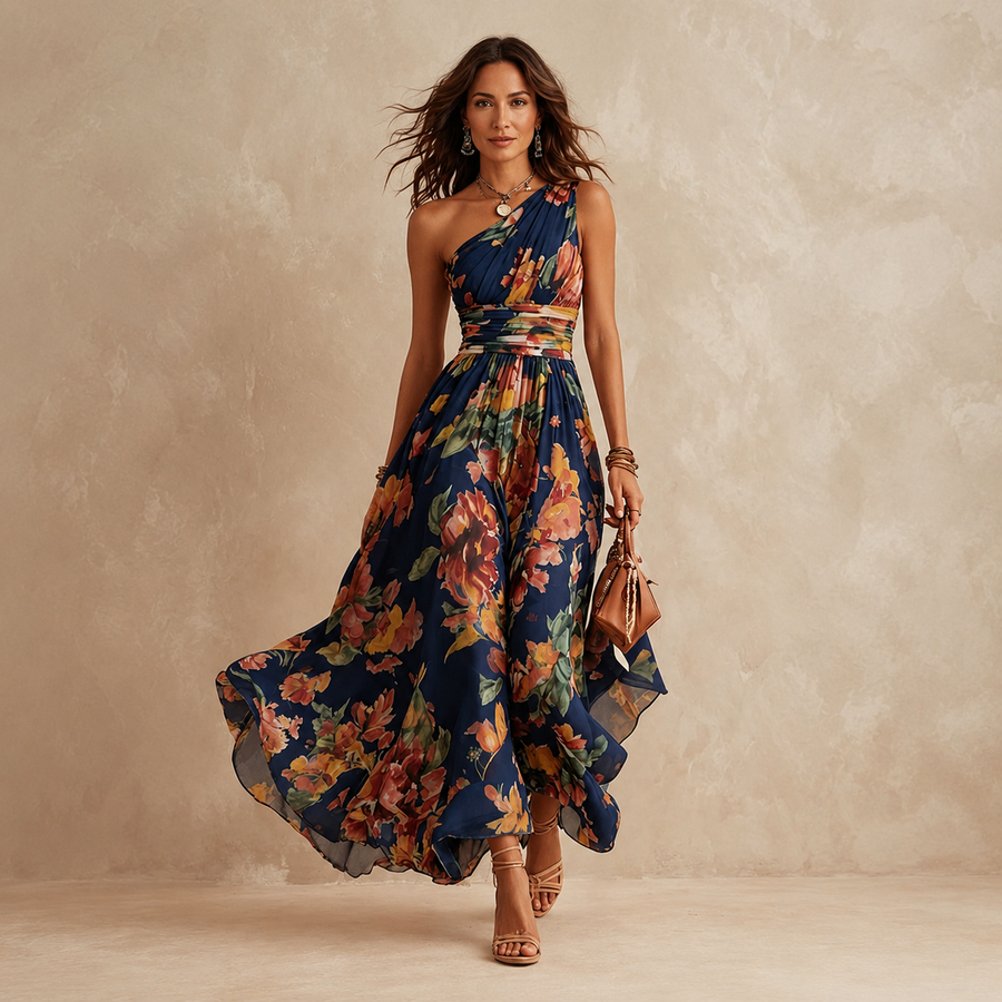 Elodie™ | One-Shoulder Floral Maxi