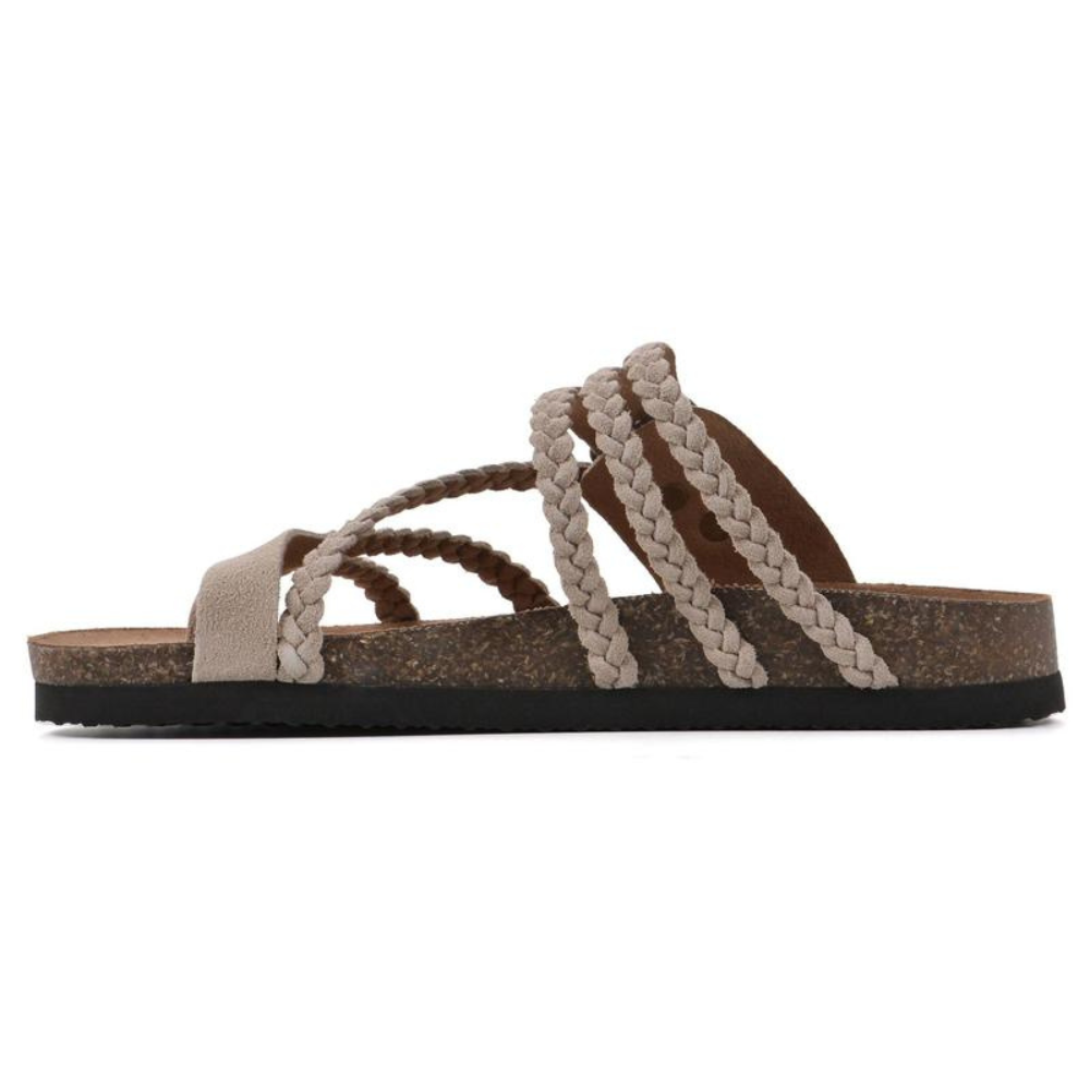Freya™ - Braided Cork Orthopaedic Sandals - Single Buckle