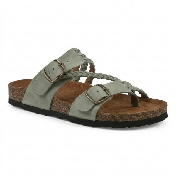 Freya™ - Braided Cork Orthopaedic Sandals - Single Buckle