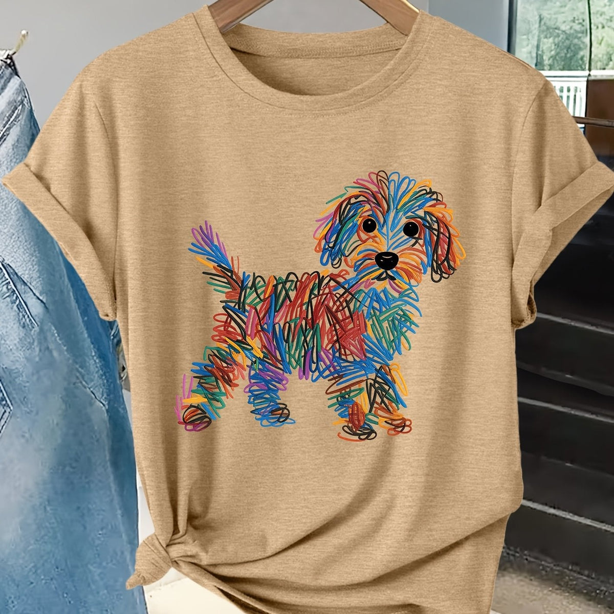 kora™ | Colourful Dog Print Tee