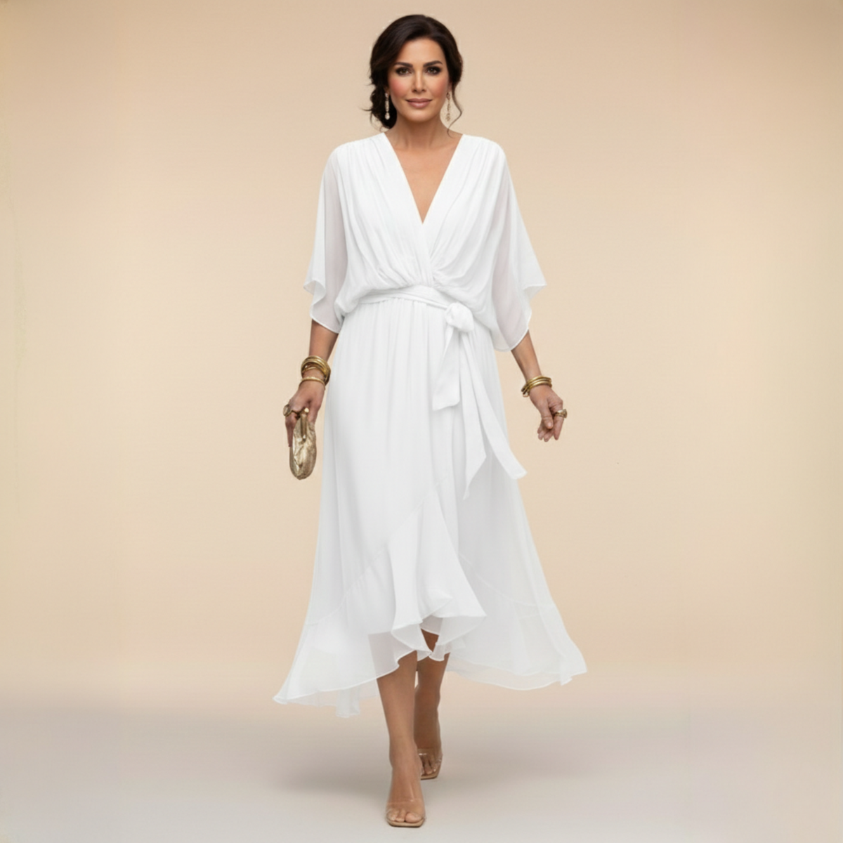 Phoebe™ - Elegant Wrap V-Neck Dress
