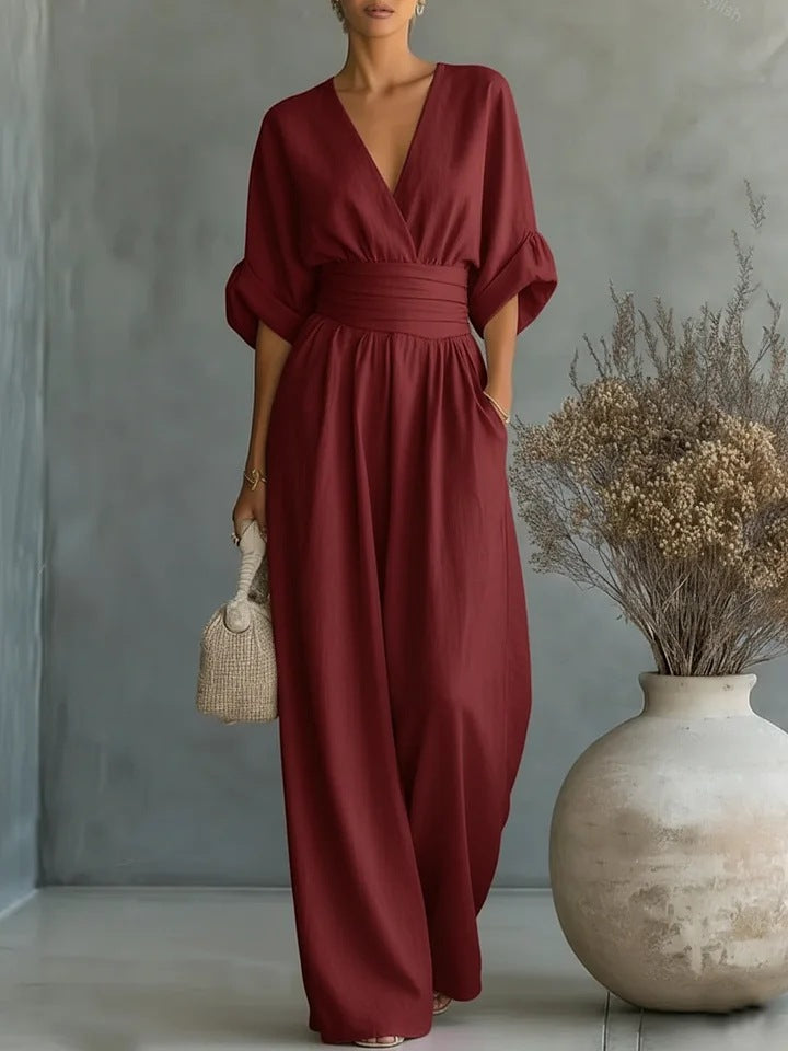 Emilia™ | Elegant Jumpsuit with V Neck