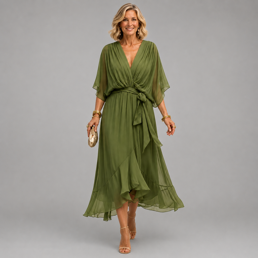 Phoebe™ - Elegant Wrap V-Neck Dress