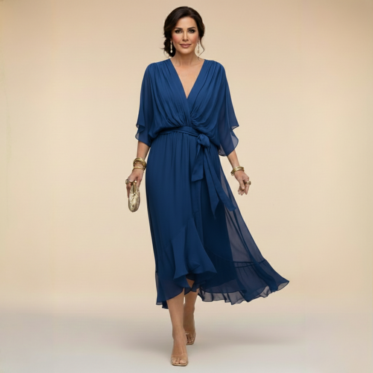 Phoebe™ - Elegant Wrap V-Neck Dress