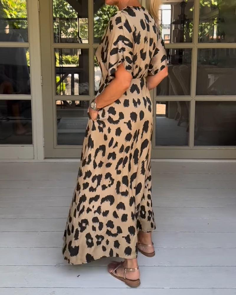 Emmy™ - Casual Leopard Maxi Dress