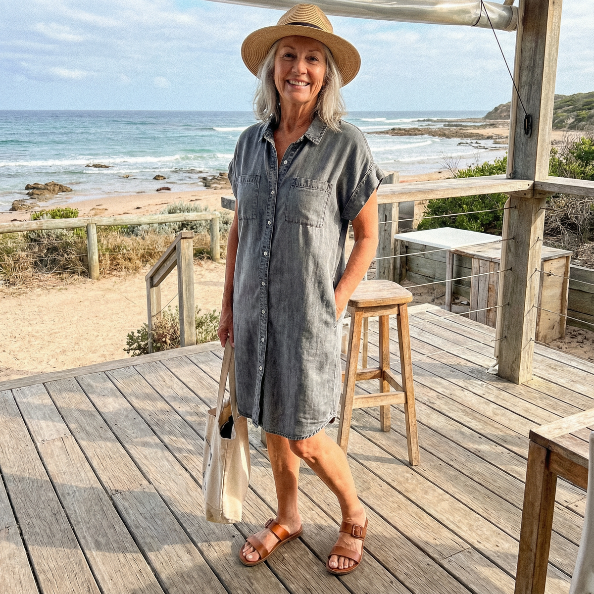 Calla™ - Casual Denim Print Dress