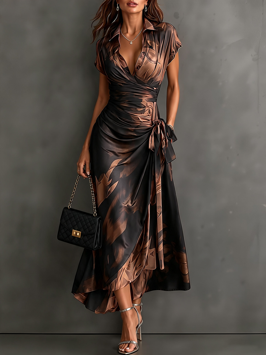 Amy™ | Elegant Wrap Midi Dress