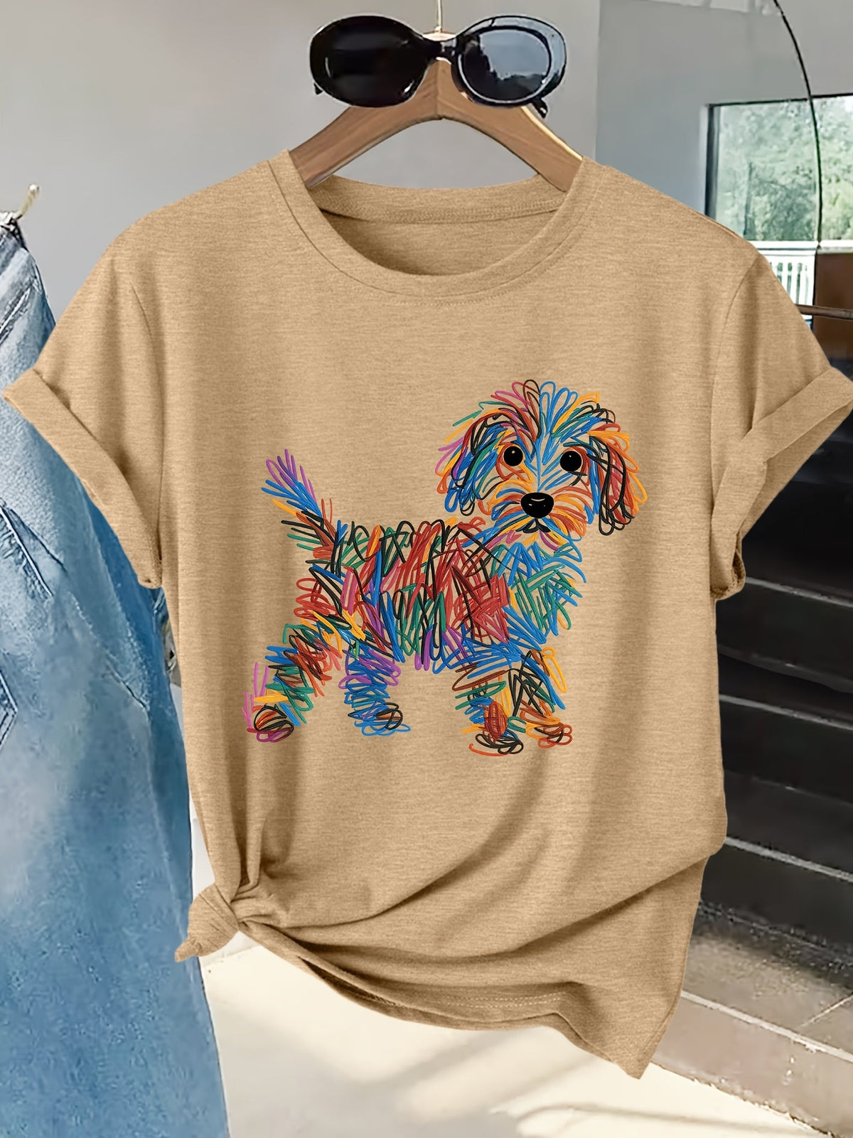 kora™ | Colourful Dog Print Tee