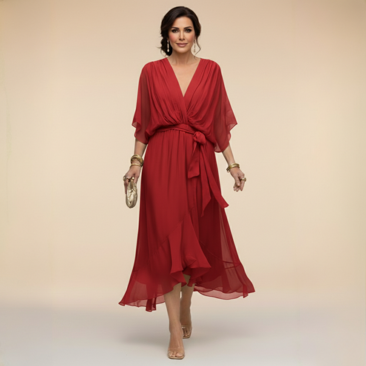 Phoebe™ - Elegant Wrap V-Neck Dress