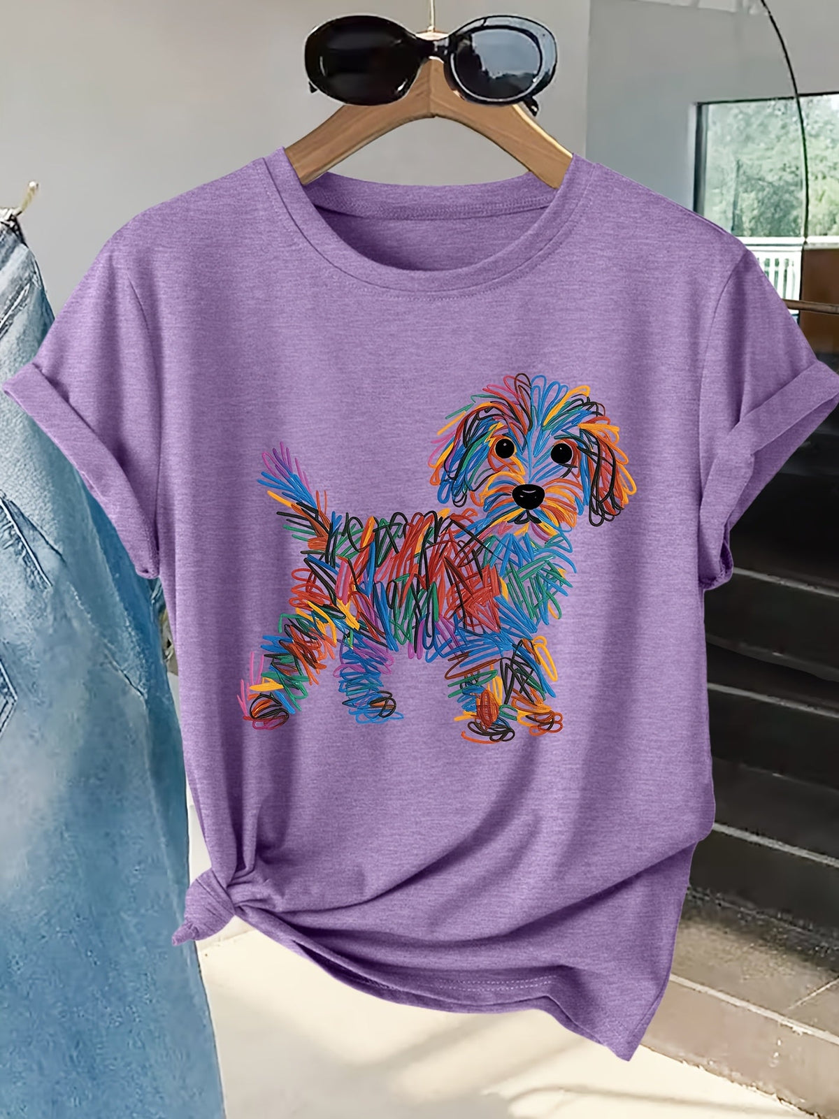 kora™ | Colourful Dog Print Tee