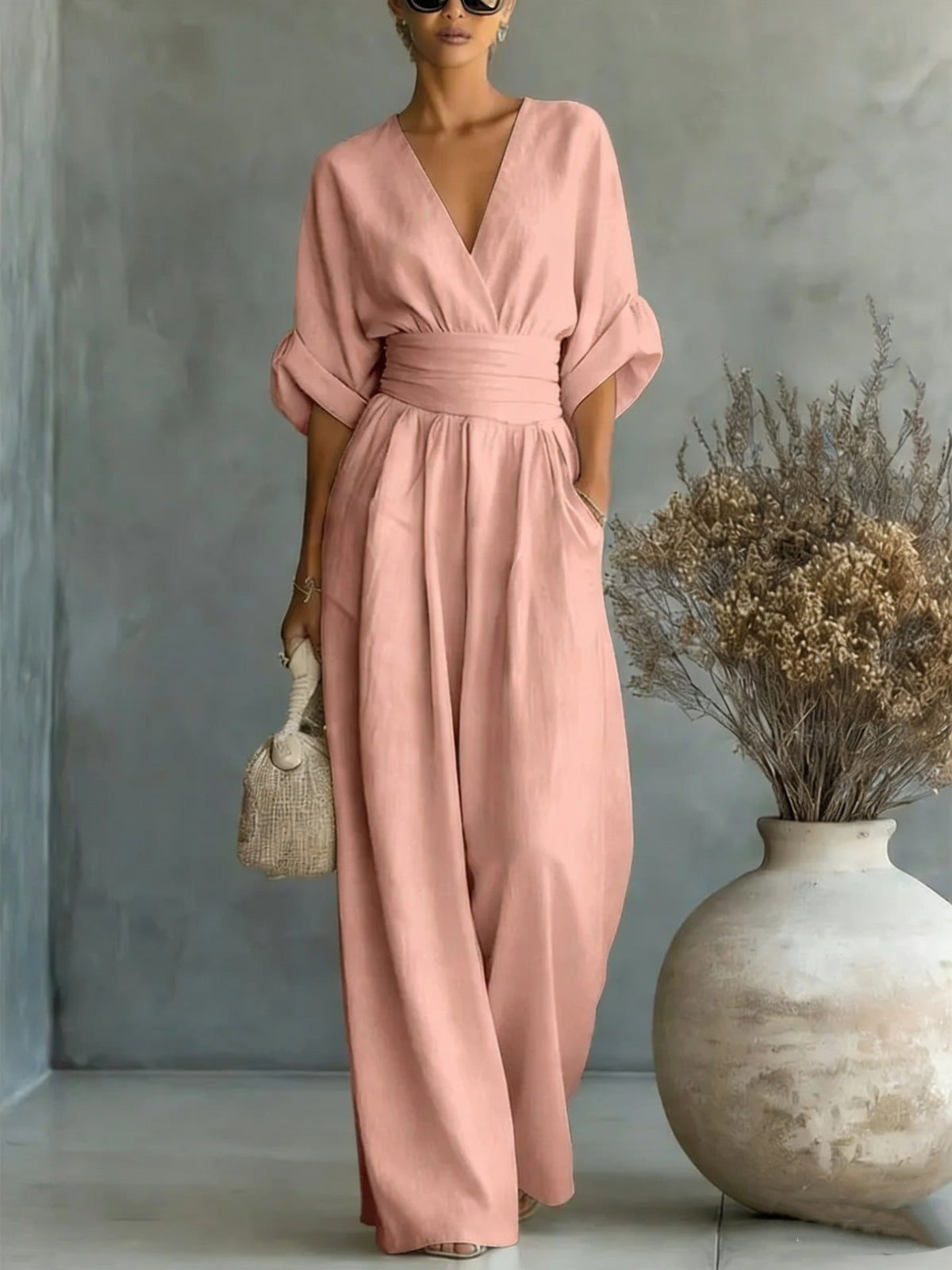 Emilia™ | Elegant Jumpsuit with V Neck