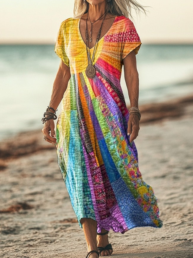 Alexandra™ - Bohemian Sun Maxi Dress