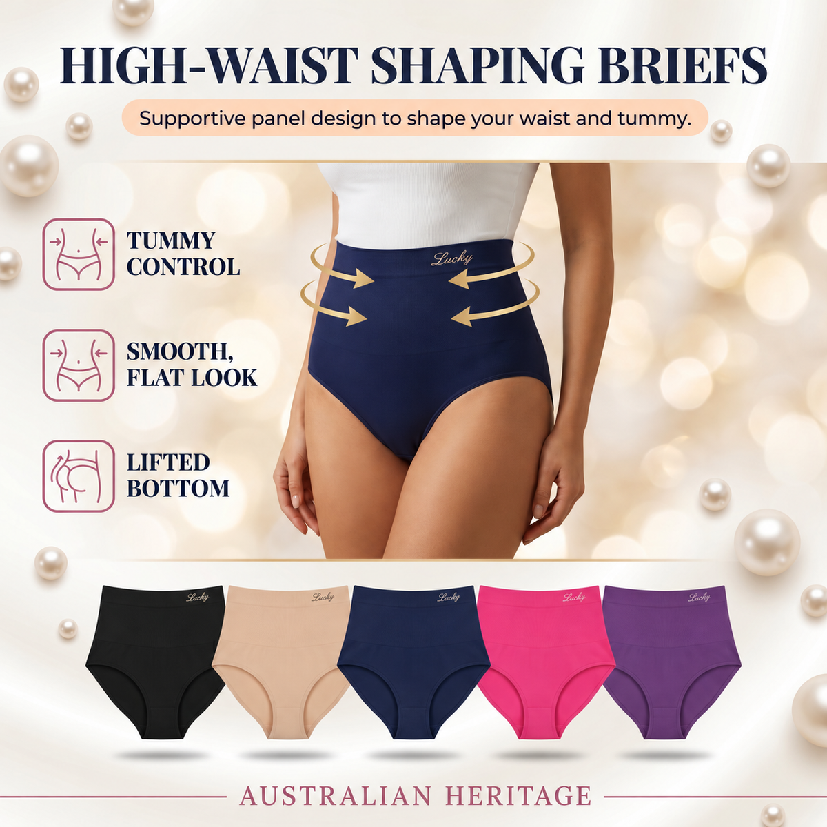 Cinderella™ – High-Waisted Cross Tummy Control Shaping Briefs