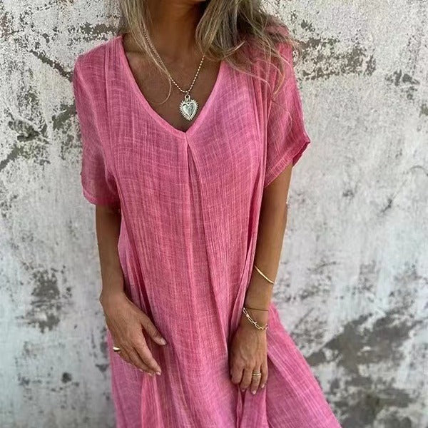 Nancy™ - Loose V-Neck Dress