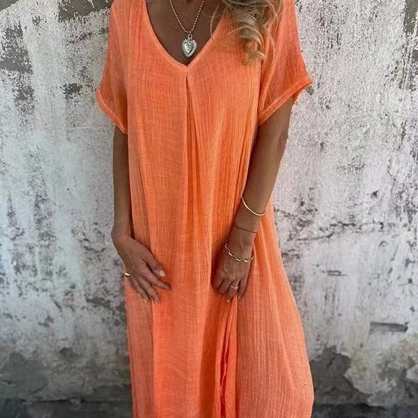 Nancy™ - Loose V-Neck Dress