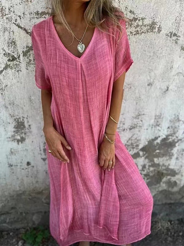 Nancy™ - Loose V-Neck Dress